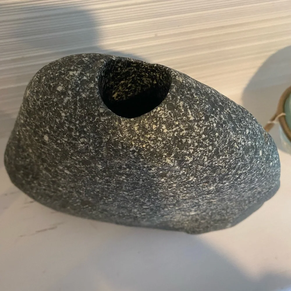 River rock bud vase decor handmade